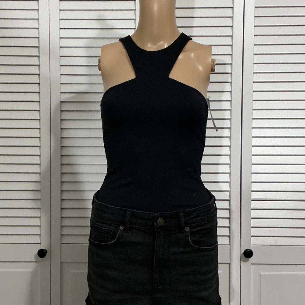 Abercrombie & Fitch Black Cutout Halter Tank Top